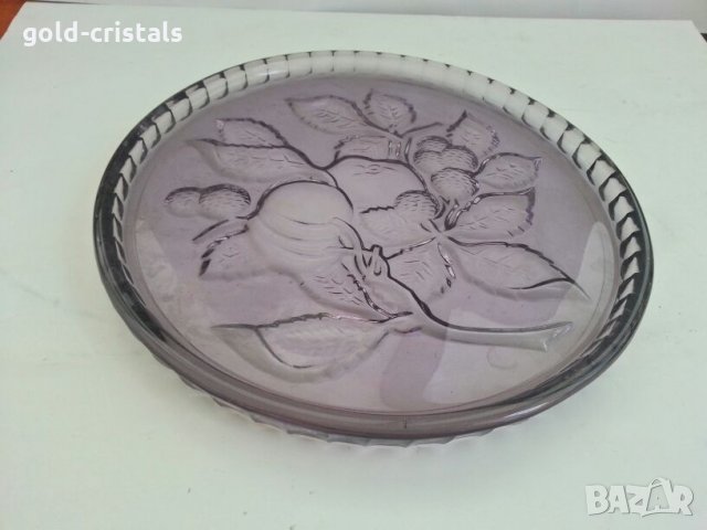 антикварна чиния стъклено плато поднос
