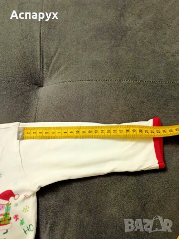 Бебешка памучна коледна с копчета пижама за деца 6-9 месеца, снимка 5 - Бебешки пижами - 43243892