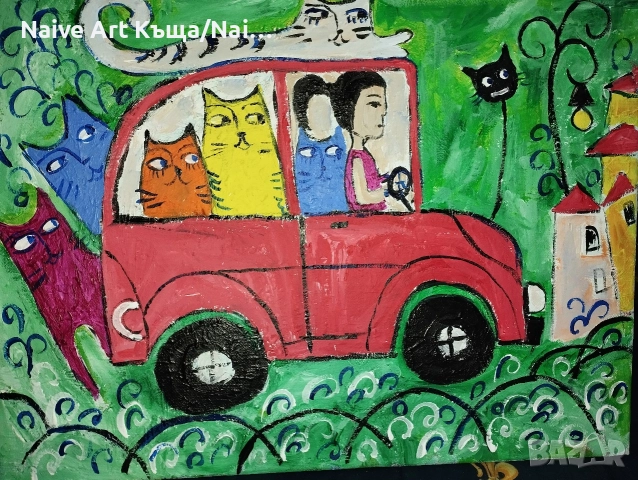 Картина платно маслени бои акрилни бои размер в. 32 / ш.42 структурна паста , снимка 2 - Картини - 52671172