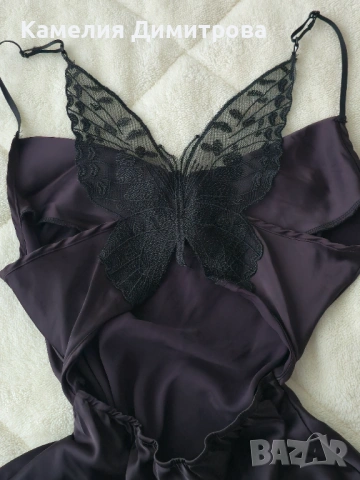 Елегантна черна рокля с тънки презрамки и ефектен гръб с пеперуда, снимка 6 - Рокли - 53285471