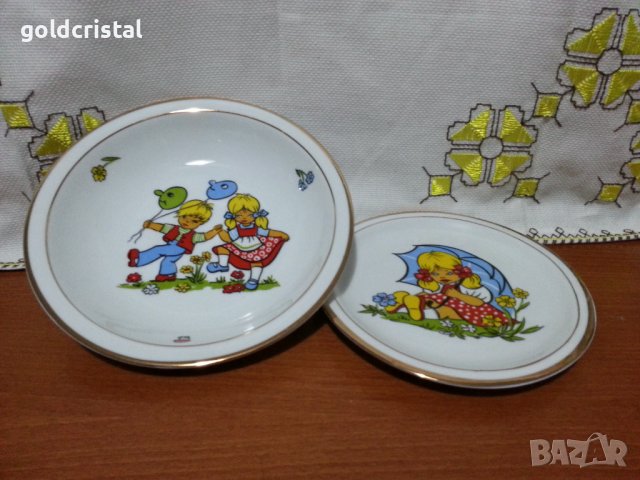 Полски порцелан детски комплект за хранене , снимка 2 - Антикварни и старинни предмети - 43453425