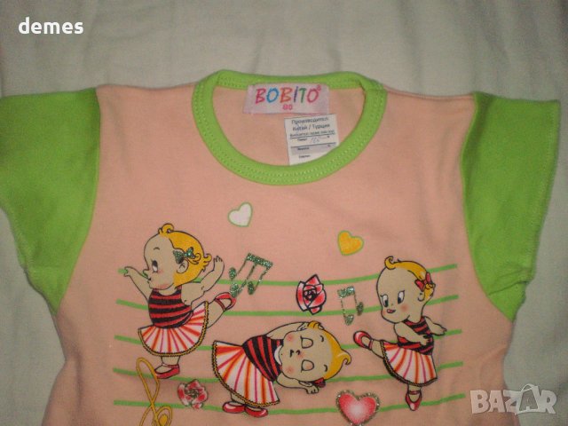 Бебешка туника с къс ръкав и весела щампа размер 86,нова, снимка 3 - Бебешки блузки - 37442636