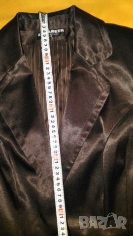 Тънко тъмнокафяво вталено елегантно сако на ELIZABETH р-р 48, снимка 11 - Сака - 25568317