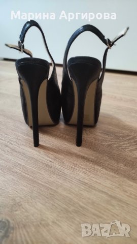 Дамски черни сандали на висок ток размер 35, снимка 4 - Дамски елегантни обувки - 38459926