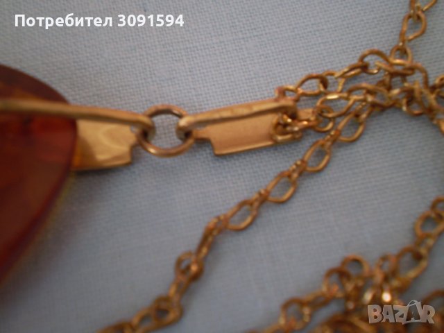 Стара руско позлатена капка висулка  с кехлибар  10 гр, снимка 10 - Антикварни и старинни предмети - 36880170