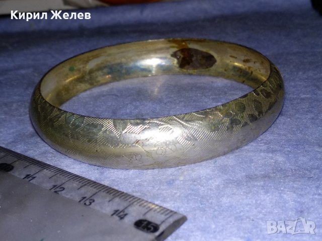 СТАРА ПОСРЕБРЕНА ФЛОРАЛНО ОРНАМЕНТИРАНА ВИНТИДЖ - АРТ СТОМАНЕНА ГРИВНА 37991, снимка 6 - Гривни - 40867566