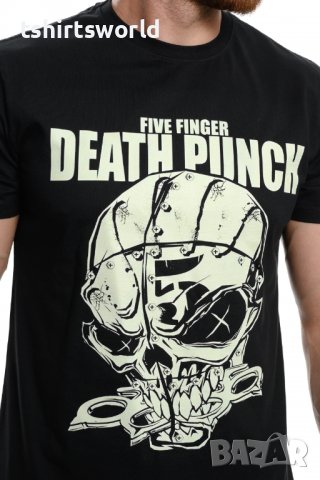 Нова мъжка тениска с дигитален печат на музикалната група Five Finger Death Punch, снимка 2 - Тениски - 37674879