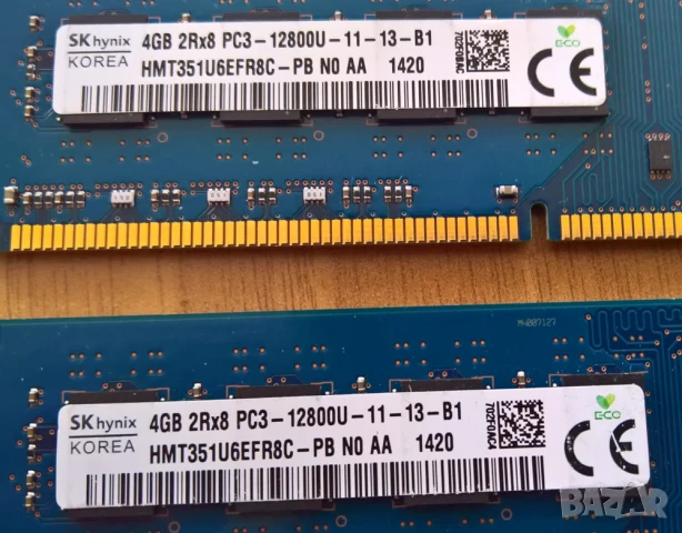 KIT 2 x 4GB DDR3 12800 ram памет за настолен компютър, снимка 2 - RAM памет - 51379257