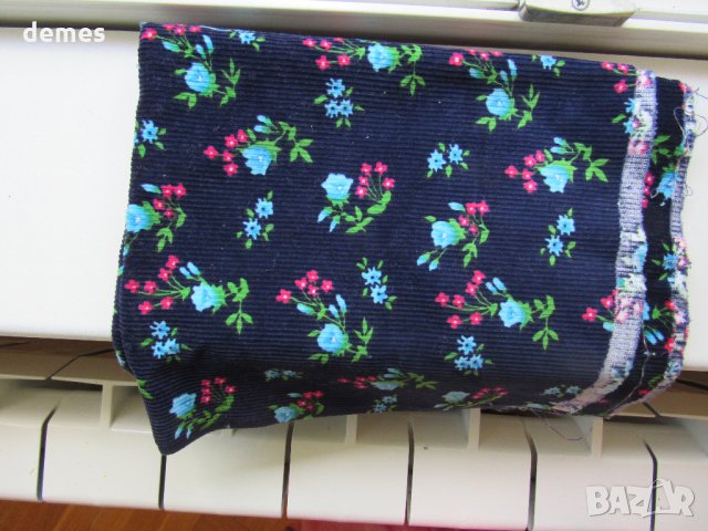 Плат кадифе-тъмно син с щампа 90/50 см, снимка 5 - Други - 33476935
