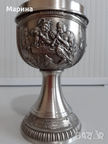 Чаши с чинийка от калай Antik*Vintage #90, снимка 5 - Антикварни и старинни предмети - 51709305