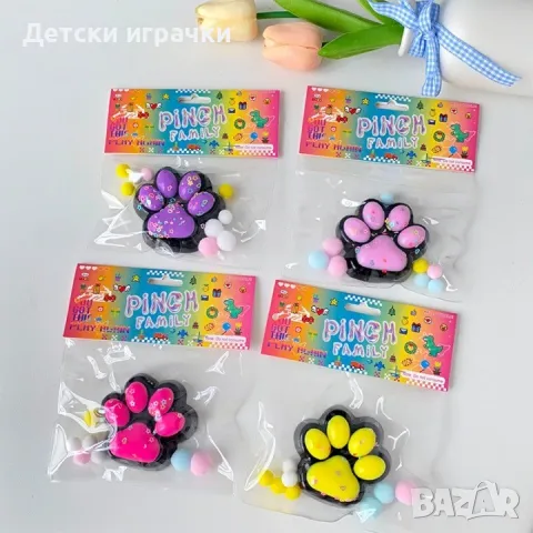 Скуиши Котешки лапички 6.5см, антистрес играчка  SQUISHY, снимка 9 - Други - 49878450