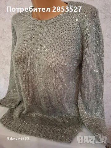 XSIDE Сребриста Блуза , снимка 2 - Блузи с дълъг ръкав и пуловери - 49921570