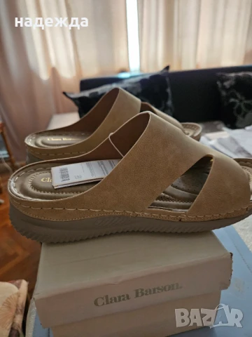 Летни бежови чехли голям размер , снимка 3 - Чехли - 51193345