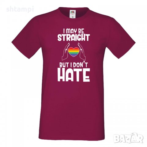 Мъжка тениска I May Be Straight But I Don't Hate Прайд,Празник.Повод,Изненада, снимка 10 - Тениски - 37102693