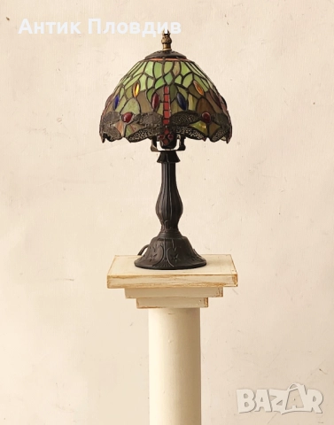 Настолна лампа Tiffany стил/зелена, снимка 3 - Настолни лампи - 51655885