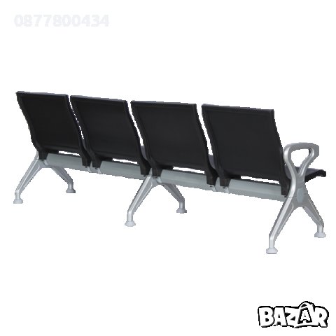 Зелена/черна полиуретанова посетителска 3-4 местна пейка за чакални-зелен,кафяв,черен полиуретан, снимка 3 - Друго - 43070672