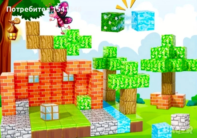 300/200 /100/50 и 30 части Майнкрафти магнитни кубчета , снимка 3 - Конструктори - 49747695