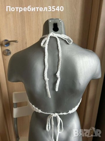 Бял мрежест топ с гол гръб, снимка 6 - Корсети, бюстиета, топове - 53577256