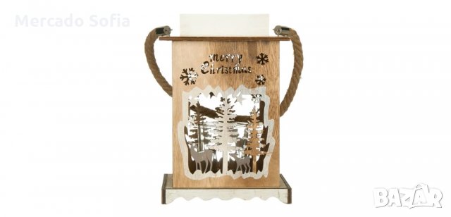 Коледен дървен фенер