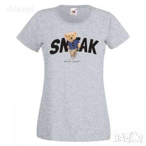 Дамска тениска  bear SNEAK Keep Quiet, Мече,Меченце,Животно, Играчка,Изненада,Подарък,Повод,, снимка 6 - Тениски - 37293398