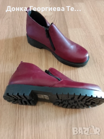 Дамски къси боти от естествена кожа, снимка 3 - Дамски боти - 52849942