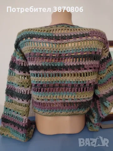 Летен, къс  пуловер с дълги ръкави , снимка 2 - Блузи с дълъг ръкав и пуловери - 48748970