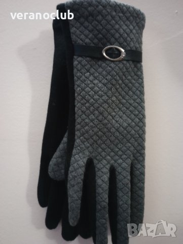 Дамски сиви ръкавици Лукс, снимка 2 - Ръкавици - 43735100