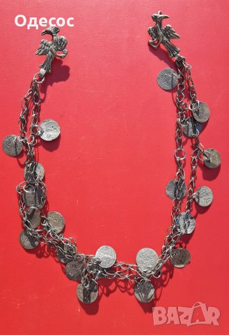 Стар възрожденски сребърен накит подбрадник, снимка 2 - Антикварни и старинни предмети - 29699956