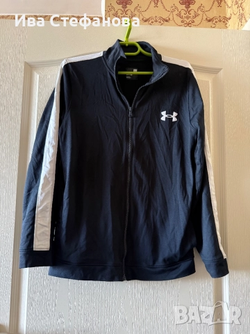 Under Armour черно мъжко  100% оригинално  спортно марково горнище с цип  