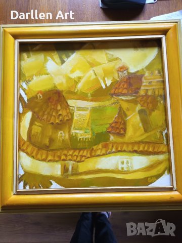 Бианка Ненова, Наивистична картина "Селски двор", снимка 2 - Картини - 40856874