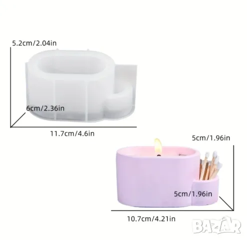 Молд свещник с място за клечки , снимка 7 - Форми - 49753736