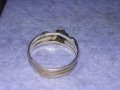 СТАР СКЪПОЦЕНЕН АР НУВО СРЕБЪРЕН САПФИРЕН ПРЪСТЕН ВИСОКА ПРОБА СРЕБРО МАЙСТОРСКА ИЗРАБОТКА 29554, снимка 9