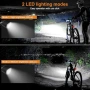 Нов Комплект LED велосипедни светлини 2400mAh USB+Solar 2 режима фар стоп, снимка 2
