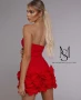 Дамска къса червена рокля подходяща за официални поводи, снимка 3