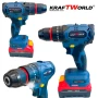 Комплект Акумулаторни Безчеткови Машини 4в1 от Kraftworld Ъглошлайф,Гайковерт,Винтоверт и Перфоратор, снимка 6