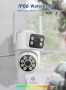 Нова 6MP 3K WiFi външна камера двоен обектив 360° PTZ IP66 за охрана дом, снимка 7