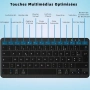 Мини безжична Bluetooth клавиатура AZERTY – френска подредба, USB-C, черна, снимка 3