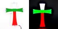 3D LED ЛЕД кръст БГ трибагреник бяло,зелено,червено 24 волта, снимка 3