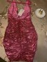 Нова клубна рокля с етикета House London  метален металически ефект в златисто лилав цвят бляскава , снимка 5