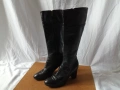 № 39 дамски ботуши естествена кожа - с висок ток; черен цвят, снимка 3