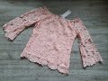 Нова дамска розова блуза / риза с красива дантела на намаление , снимка 1