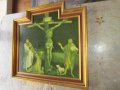 Стара Картина икона Разпятие на Христос, снимка 6