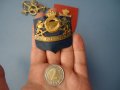 Лот от 4 стари военни знака месинг бронз, снимка 2