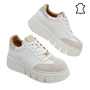 Кецове на платформа от естествена кожа- Daris White 11732, снимка 3