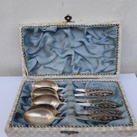 Невероятен комплект от сребърни лъжички с филигран. №0157, снимка 1 - Антикварни и старинни предмети - 33029417