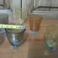 Стъклени чаши чашки цветно стъкло, снимка 4 - Антикварни и старинни предмети - 36920664