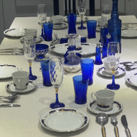 Бутилка за ракия синьо стъкло , снимка 13 - Антикварни и старинни предмети - 44877607