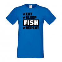 Мъжка тениска Fish 1,Eat,Sleep,Fish,Anime,Repeat,Ядене,Спане,Риба,Подарък,Повторение,Празник,, снимка 4 - Тениски - 36418956