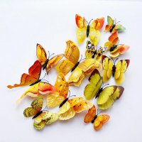 Комплект от 12 декоративни пеперуди, които да поставите на стената 3D с евтини магнитни декорации за, снимка 5 - Декорация за дома - 36629703