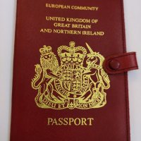 Калъф за паспорт от естествена кожа,Англия.  , снимка 1 - Други - 36607000
